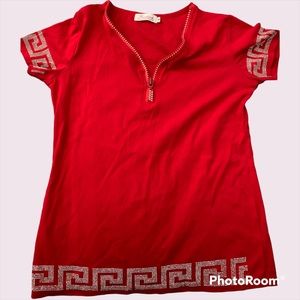 Blouse glitter red
